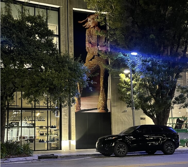 Large format printing in Miami Design District for murals with 3m high quality vinyl for advertising